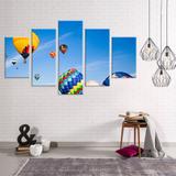Conjunto de 5 Telas Decorativas em Canvas Ballon - Love decor