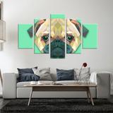 Conjunto de 5 Telas Decorativas em Canvas Dog - Love decor