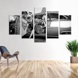 Conjunto de 5 Telas Decorativas em Canvas Retro Car - Love decor