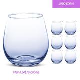 Conjunto De 6 Copos 450ml Viena Solid Color Azul - Casa linda