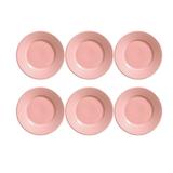 Conjunto de 6 Pratos Sobremesa Olímpia Cerâmica Rosa - Porto brasil