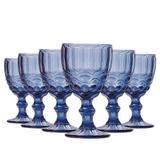 Conjunto de 6 Taças de Água Elegance - Azul 270ml - Class home