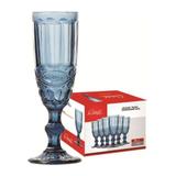Conjunto de 6 Taças para Champagne 140ml Azul 485 Class Home