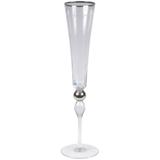Conjunto de 6 taças para champagne detalhe prata - Btc decor