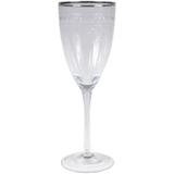 Conjunto de 6 taças para vinho tinto detalhe prata - Btc decor