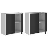 Conjunto De Armários Suspensos De Aço 4 Portas Smart Branco e Preto Itatiaia Móveis