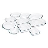 Conjunto de Assadeiras de Vidro 10 Peças - Marinex