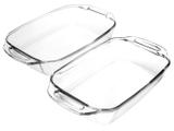 Conjunto de Assadeiras Marinex Retangular de Vidro - 2 Peças Com Alça Seletta 15390201018561