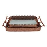 Conjunto de bandejas de metal 2 pcs g 61cm x 28,5cm x 6,5cm p 56 - Btc decor