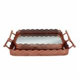 Conjunto de Bandejas de Metal Cobre e Espelho - Decorafast