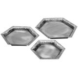 Conjunto de bandejas de metal prata - 3 pcs - Btc decor