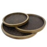 Conjunto de Bandejas Redondas 3 Peças Tamborete - Oldway