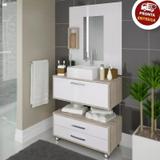 Conjunto De Banheiro Completo 60cm Balcão Painel Cuba + Garantia - Outlet das fabricas