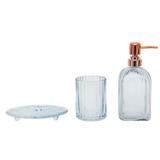 Conjunto de Banheiro Vidro Vertical Saboneteira 3 Peças - Mimo style