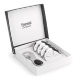 Conjunto De Bar Bartender 4 Porta Copos Aço Inox e Abridor - Forma inox