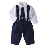 Conjunto de Batizado Longo Âncora Com Suspensório - W.k boys