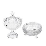 Conjunto de Bowl Starry 9 cm e Bomboniere Spear 16,5 cm em Cristal Wolff