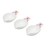 Conjunto De Bowls 3 Peças Porcelana Branca 12.5Cm Borboletas Wolff