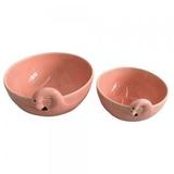 Conjunto de Bowls Ovais Flamingos 2 Peças - Decorafast