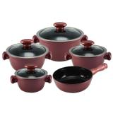 Conjunto De Caçarolas Ceraflame Chef Cerâmica 5 Peças Rose Gold
