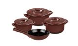 Conjunto de caçarolas de cerâmica ceraflame duo+ 4 peças chocolate