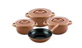 Conjunto de caçarolas de cerâmica ceraflame duo+ 4 peças cobre