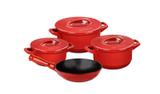 Conjunto de caçarolas de cerâmica ceraflame duo+ 4 peças pomodoro