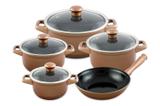 Conjunto de caçarolas de cerâmica ceraflame duo 5 peças cobre