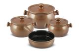Conjunto de caçarolas de cerâmica ceraflame premiere+ 4 peças pomodoro