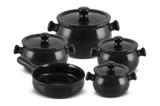Conjunto de caçarolas de cerâmica ceraflame premiere+ 5 peças preto