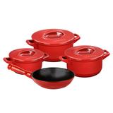 Conjunto De Caçarolas Duo+ 4 Peças Pomodoro Em Cerâmica Ceraflame