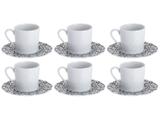 Conjunto de Café Porcelana 6 Peças - Wolff Limoges Zen-Marbre Noir