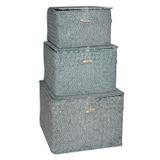 Conjunto de caixas de fibra natural cinza 2pcs g24 x 24 x 18cm m - Btc decor