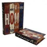 Conjunto de caixas livro 2pcs g19cm x 5cm x 27cm p14cm x 3,5cm x - Btc decor