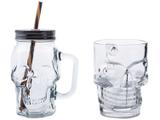 Conjunto de Caneca Vidro para Cerveja 450 e 510ml - 2 Peças Lyor Caveira Rock Style