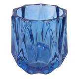 Conjunto de castiçais de vidro azul 4pcs 7,5cm x 7,5cm - Btc decor