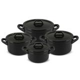 Conjunto de cerâmica ceraflame martelado 4 pcs - preto