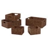 Conjunto de cestos defibra sintetica 5pcs gg37 x 27 x 15cm g34 x - Btc decor
