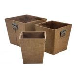 Conjunto de cestos marrom - 3 pcs - Btc decor