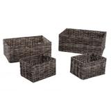 Conjunto de cestos plastico marrom - 4 pcs - Btc decor