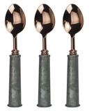 Conjunto de Colheres para Sobremesa LockSteel 3 Pecas Prata e Cobre - Fracalanza