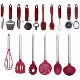 Conjunto De Colheres Silicone Utensílios Cozinha 16 Peças - Homeyz
