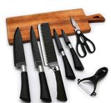 Conjunto De Facas 6 peças Com Antiaderência Tesoura E Descascador - Non-stick