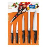 Conjunto De Facas 6 Peças Cross Preto - Brinox