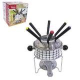 Conjunto de Fondue em Inox Decorado 700ml com 10 Peças - Ref. CA12212 - Imporiente