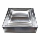 Conjunto De Formas Quadradas Altas 4 Peças Alumínio-10cm Alt - Cake tools