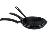 Conjunto de Frigideiras Antiaderente Multiflon - 3 Peças Preto Gourmet 70011