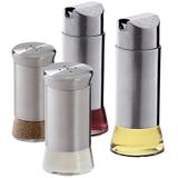Conjunto de Galheteiro Inox com suporte 4 peças - Euro Home