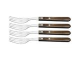 Conjunto de garfos jumbo 4 peças polywood castanho laminas de aco inox e cabos de madeira tramontina