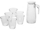 Conjunto de Jarra e 6 Copos de Vidro Comeia 1,1L - 250ML - Lyor